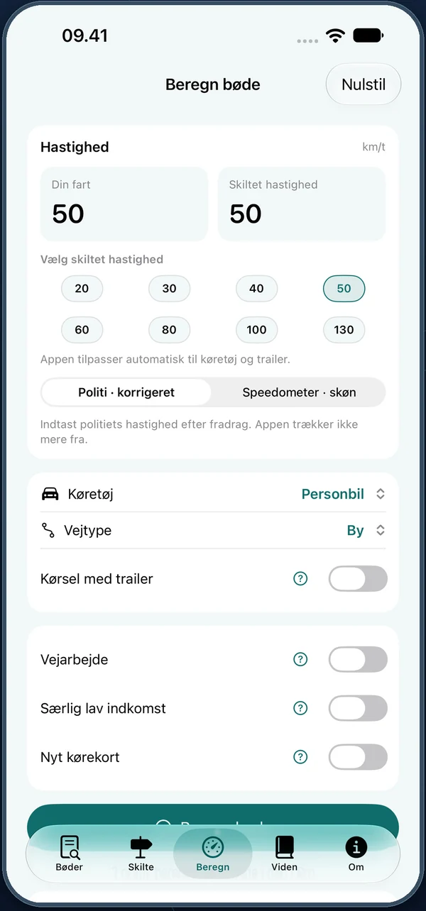FartTaksters beregner på iPhone